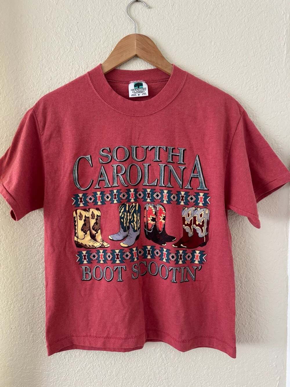 Vintage 90s South Carolina Boot Scootin Cowboy Boots Graphic T-Shirt